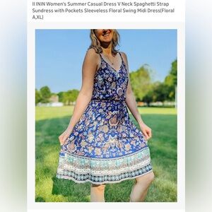 Floral Blue Summer Dress